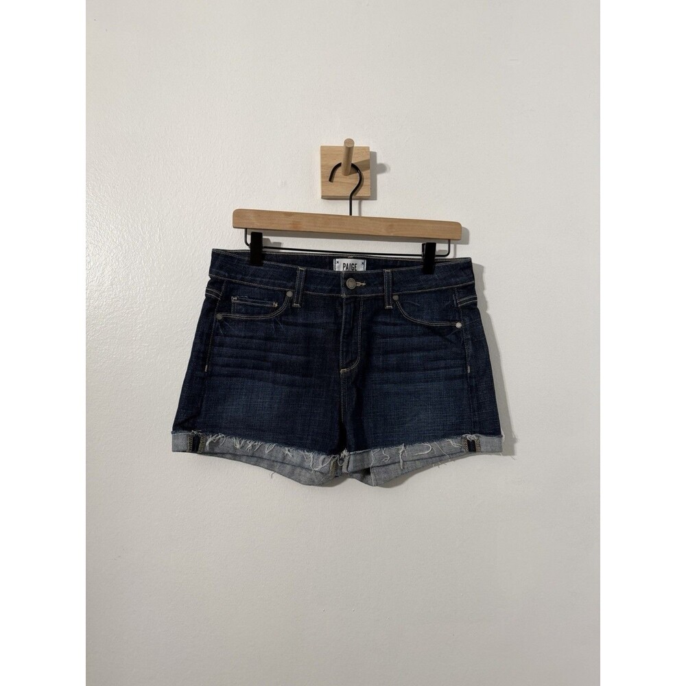 Paige Jimmy Jimmy Shorts Dark Wash Denim Sz 28